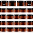 thumbnail image 1 of 24 Pcs 8 oz Plastic Jar Container with Lid and Label Refillable Empty Round Amber PET Cosmetic Sample Containers for Lotion, Cream, Ointments, Body Butter, Makeup, Travel Storage, 1 of 6