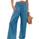 thumbnail image 1 of Foridol-pantalones de lino y algodón para mujer, calzas largas con bolsillos, informales, de pierna ancha, color blanco y caqui, para primavera y verano, 2023, 1 of 4