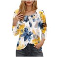 thumbnail image 1 of Blusas para las Mujeres Casual, 3/4 Manga Impresa Camiseta Top de Moda Hecha de Poliéster Suave Transpirable para el Uso Diario Casual de Verano, Tops de Blusa para las Mujeres, 1 of 8
