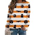 thumbnail image 1 of Halloween Chandail en Molleton Col Rond pour Femmes Tunique Décontractée à Manches Longues Blouse Ample Légère, 1 of 8