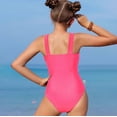 thumbnail image 4 of Gelikeya Girls Swimsuits Size 9-10 Adjustable Spaghetti Straps Bathing Suit Fashion Cute Cut Out 1 Piece Solid Color Swimwear (Child, X01-RD2), 4 of 7