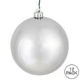 thumbnail image 3 of Vickerman 2.75" Christmas Ornament Ball, Silver Shiny Finish, Shatterproof Plastic, UV Resistant, Holiday Christmas Tree Decoration, 12 Pack, 3 of 3