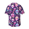 thumbnail image 2 of Fotbe Skull mushroom colorful cute print Short Sleeve Button Down Shirts for Men Casual Summer Beach Wrinkle Free Shirt-Large, 2 of 7