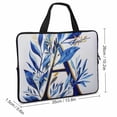thumbnail image 2 of Werpe Blue Leaves Gold Leaf Decorative Letter Laptop Bag Diving Fabric Computer Protective Handle Case 13inch, 2 of 5