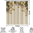 thumbnail image 6 of Christmas Shower Curtain for Bathroom 84x72inches Gold Pearls Snowflakes X-mas New Year Decor Shower Curtain Set with Hooks Green Leaves Waterproof Fabric Shower Curtain, 6 of 6