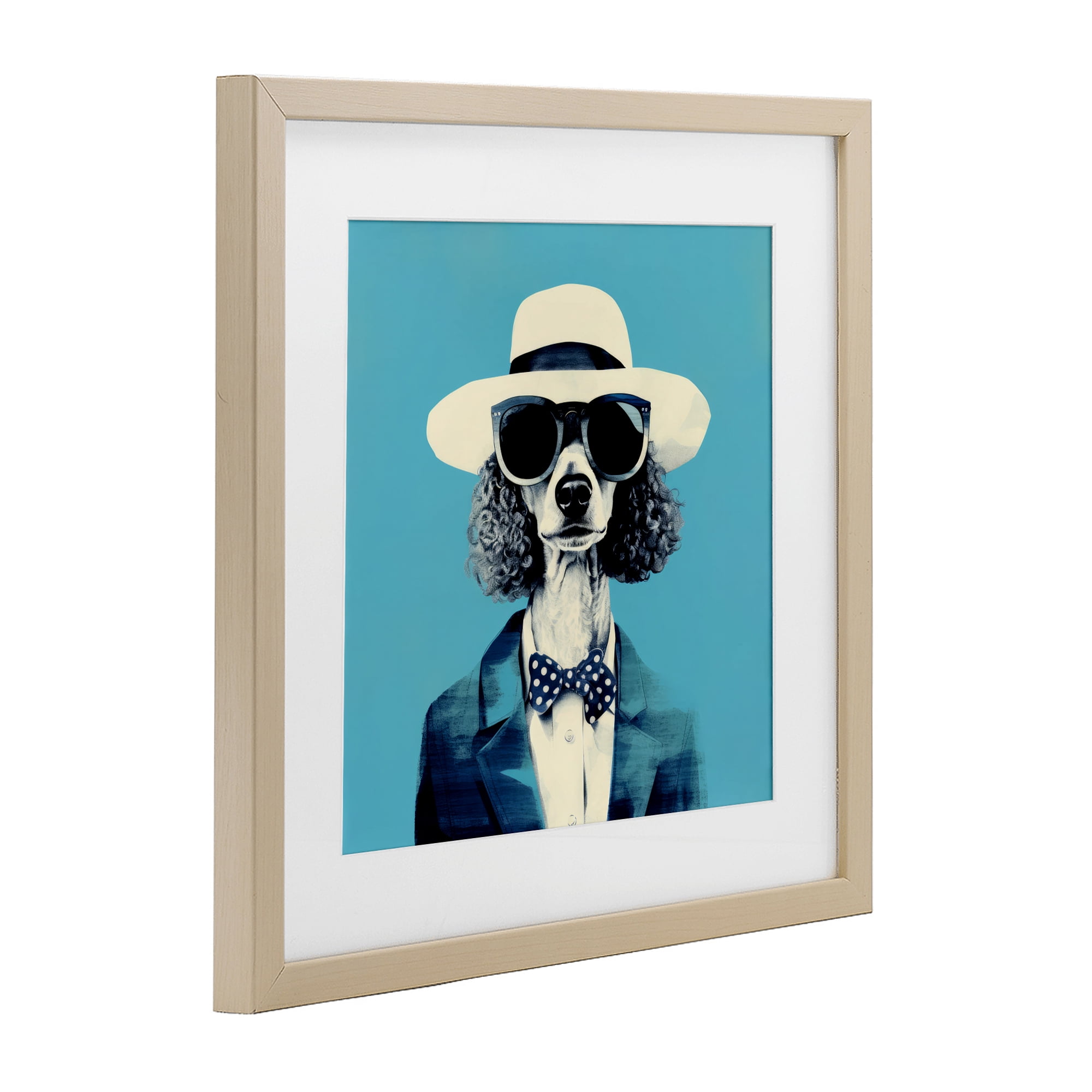 Stupell Industries Canine Cool Retro Outfit Birch Framed Print Under Glass, design by Ray Powers