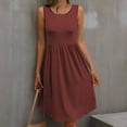 thumbnail image 2 of Summer Dresses for Womens 2026 Fashion Oversize Round Neck Loose Oversized Dress Solid Color Casual Sleeveless Midi Dress Gift for Women, 2 of 4