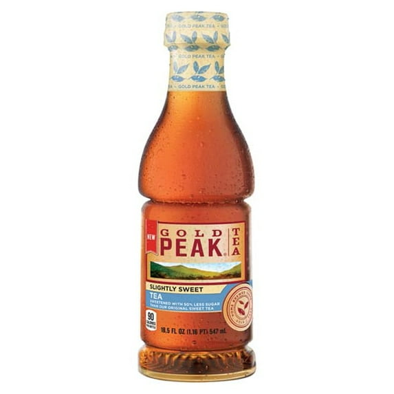 Gold Peak Slightly Sweet Iced Tea 18.5 oz Plastic Bottles - Pack of 12
