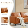 thumbnail image 3 of Canddidliike Mid Century ​PU Leather Upholstered Sofa Set, 3 Seat Couch & Love Seats - Brown, 3 of 10