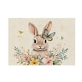 thumbnail image 2 of QuanTara Easter Placemats Set of 1, 16.54x12.6in Bunny & Egg Pattern Polyester Placemat, Washable Holiday Table Decor for Dining Party, Festive Mood Decoration, 2 of 6