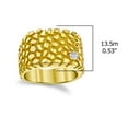 thumbnail image 3 of Metal Masters Mens Sterling Silver 925 Goldtone Nugget Wedding Band Engagement Ring Cz 13.5mm, 3 of 5