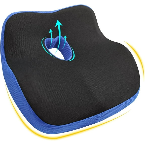 Car Seat Cushion, Ergonomic Memory Foam Car Cushion for Sciatica Pain Relief, Larger Driving Seat Pillow for Short Drivers on Long Drives - Butt Pillow for Truck, Office, Wheelchair
