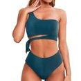 thumbnail image 1 of Traje de baño de Bikini Nikou dos piezas mujer un solo hombro durabilidad probada en el tiempo, 1 of 6