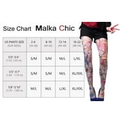 Turquoise Blue Opaque Footless Tights for Women Malka Chic L/XL