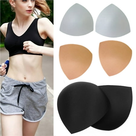 

Visland 1 Pair Women Bra Inserts Removable Sponge Sports Bra Inserts for All Day (Beige Black White)