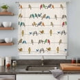 thumbnail image 5 of Beige Birds Sheer Curtains 96 Inches Long, Funny Cute Snowflake Wire Sparrow Rustic Light Filering Curtains, Privacy Drapes Simi Floor to Veiling Curtain for Living Room Large Window Treatment, 5 of 9