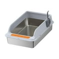 thumbnail image 4 of lionlar Cat Litter Box Cat Sand Box Heightened Fence Anti Splashing Kitty Litter Pan Light Gray, 4 of 9