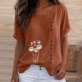 thumbnail image 5 of QUNYINEY Cotton Tshirts Women Floral Summer Short Sleeve Tunic Tops Crew Neck Loose Fit Pullover Casual Button Shirts, 5 of 6