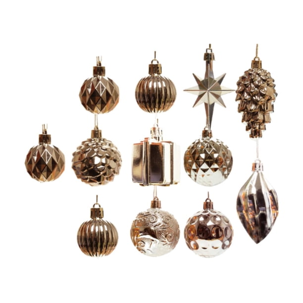 Adornos para árbol de Navidad, colgantes, regalos, manualidades, bolas de Navidad, adornos Oro