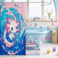 thumbnail image 3 of Manfei 3D Print Axolotl Shower Curtain 72Wx72L,Animals Pattern Bathroom Curtain, 3 of 5
