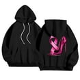 thumbnail image 3 of Women's Round Neck Hooded Sweatshirt Long Sleeved Cancer Survivor Hoodies Casual Pink Ribbon Printed Shirts Trendy Pullover Tops, 3 of 7