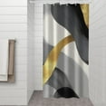 thumbnail image 2 of Gray and Gold Marble Wavy Lines Pattern Shower Curtain 36"x72" ,Bathroom Decorative Shower Curtains Set with 12 Hooks,Modern Waterproof Washable Shower Curtain, 2 of 6