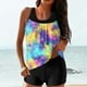 thumbnail image 1 of Trajes de baño tankini para mujer Trajes de baño de dos piezas con espalda de tiras y estampado conservador para mujer Traje de baño de dos piezas para mujer, 1 of 5