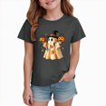 thumbnail image 6 of NOLDARES Children Girls Boys Tops Halloween Themed Cartoon Printed Short Sleeved Crew Neck T Shirt(Grey,3-4 Years), 6 of 7