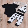 thumbnail image 2 of Ensemble de Chapeaux à Manches Courtes Bébé Garçons Imprimé Lettre Romper Tops Pantalons Longs, 2 of 6