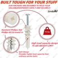 thumbnail image 5 of High-Strength Hardened Nylon Self-Drilling Expansion Anchors—Drill-Free, Three-In-One Tip Design for Door Frames, Shelves, Picture Frames, And Home Hardware, Fasteners, Bolts,Home Repair Tool Kits, 5 of 11