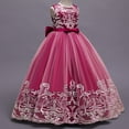 thumbnail image 5 of IDOPIP Flower Girl Lace Tulle Dress for Kids Wedding Bridesmaid Birthday Party Formal Princess Gown, 5 of 7
