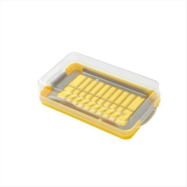 Caja de Almacenamiento para Cortar Mantequilla, Rebanadora de Mantequilla Que Ahorra Tiempo, Recipiente Refrigerado para Mantequilla con Cortador de Acero Inoxidable, Pequeño