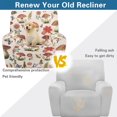 thumbnail image 4 of Xoenoiee Mushroom Butterfly Flower Print Recliner Sofa Slipcover Stretch Reclining Couch Covers Jacquard Recliner Couch Covers Furniture Protector Cover with Elastic Bottom, 4 of 7