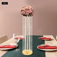 thumbnail image 2 of 2Pcs Acrylic Crystal Vases Wedding Centerpieces Gold Flower Stand Tabletop Decor, 2 of 12