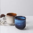 thumbnail image 5 of Japanese style ceramic tea set, tea cup, coffee cup, yerba mate set,Ceramic mate cup set of 4 (blue), 5 of 7