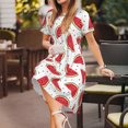 thumbnail image 3 of Vsdgher Watermelon for Womens Summer 2025 Casual Midi Maxi Dresses Lightweight Short Sleeve Round Neck Beach Dress -Medium, 3 of 7