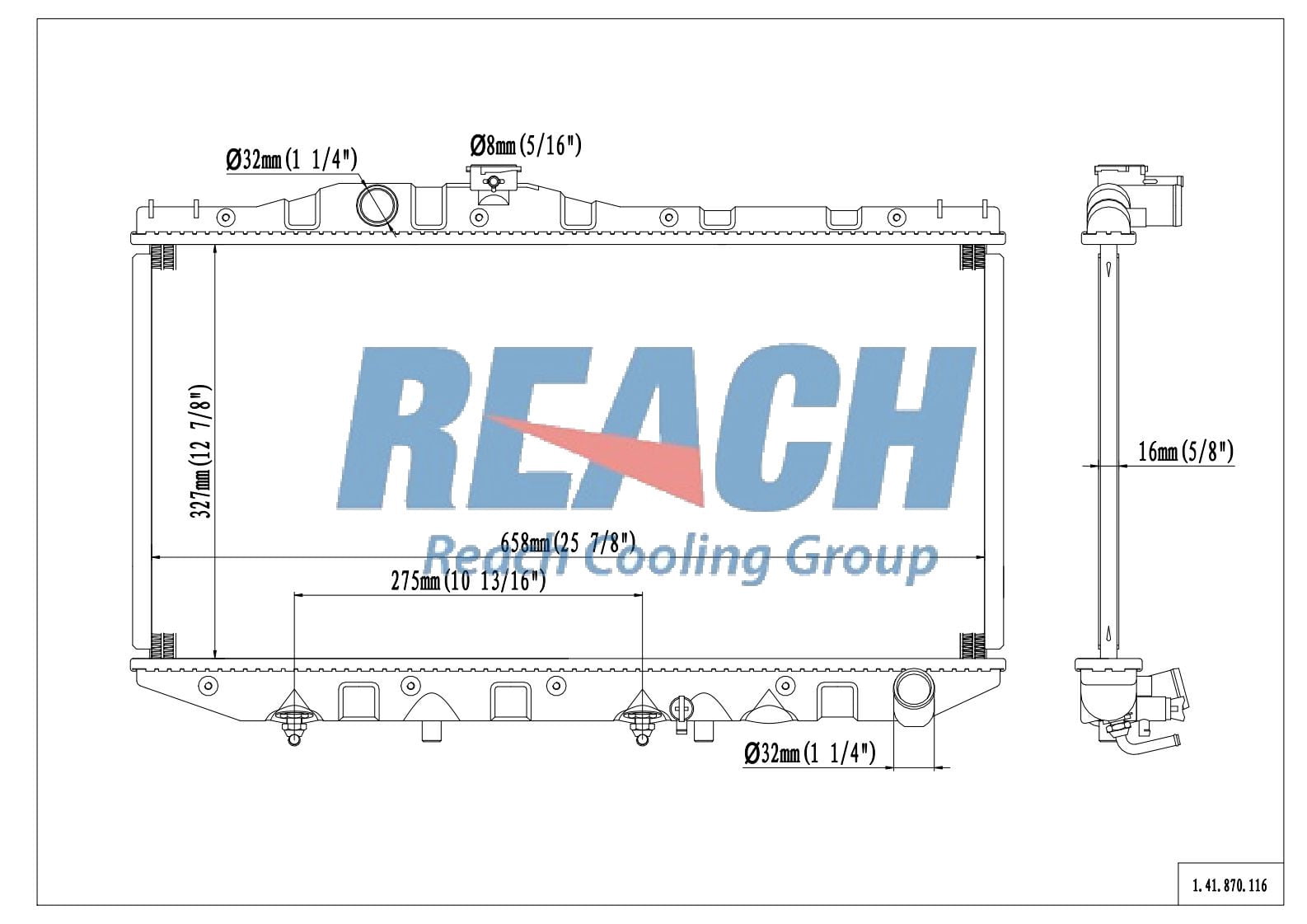REACH 41-870 Radiator for 91-87 Toyota Camry, Automotive Radiator Replacement Part