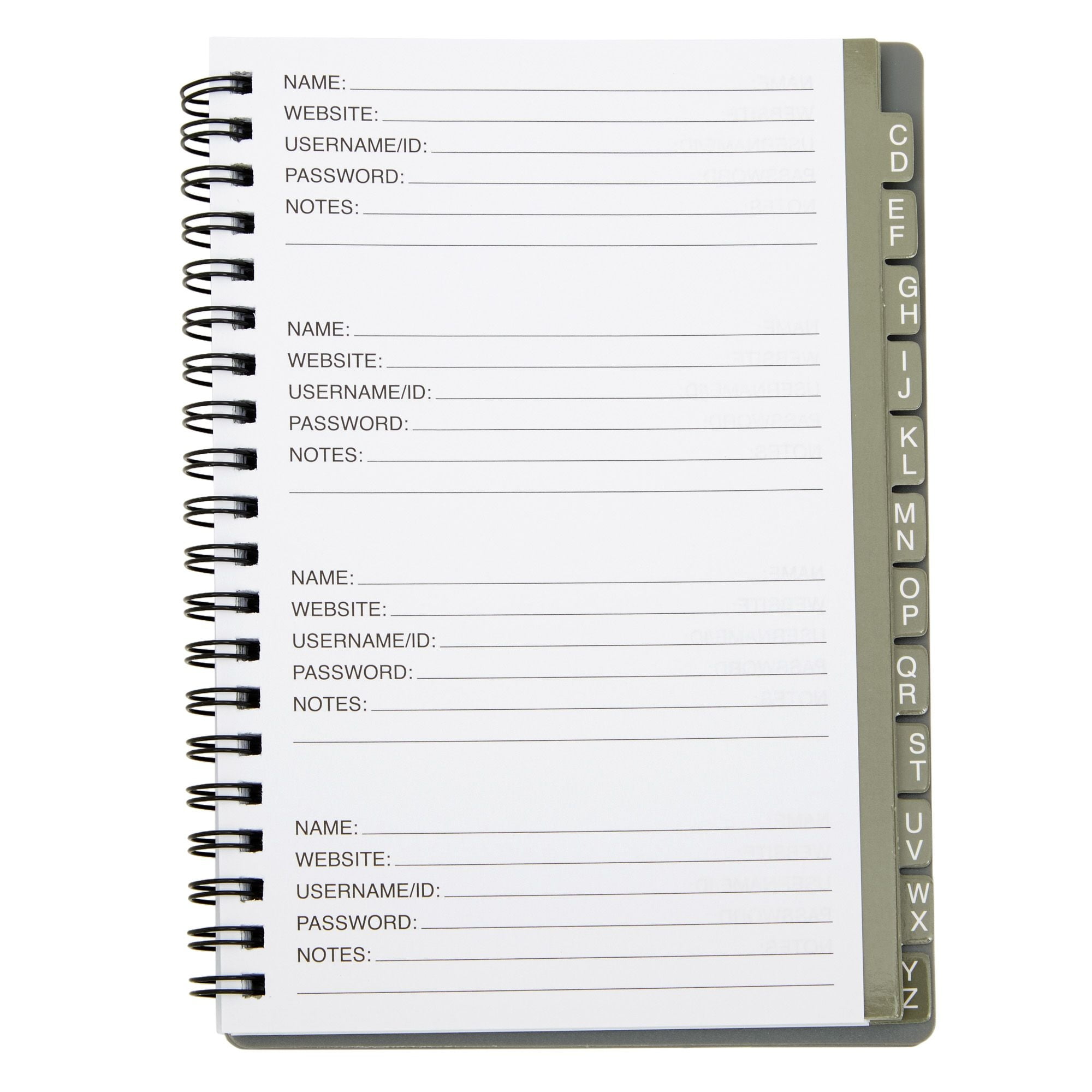  Forvencer Password Book with Individual Alphabetical Tabs,  4x5.5 Small Password Notebook, Spiral Password Keeper, Internet Address  and Password Organizer, Password Logbook for Home Office, Sky Blue : Office  Products
