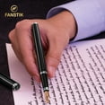 thumbnail image 3 of FANSTIK Black & Silver Luxury Fountain Pen, Chrome Finish (Lux Fountain Black-Silver), 3 of 4