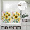 thumbnail image 5 of Kitchen Window Curtains Valance and Tier Set, Watercolor Spring Sunflowers Rod Pocket Tier Curtain Valance Set, Farm Floral Art Light Filtering Cafe Curtains for Bedroom Living Room, 5 of 9