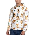 thumbnail image 3 of Uemuo Tigers go in for Sports Pattern Men's Hoodie - Casual Pullover Hoodie with Kangaroo Pocket, Stylish Hooded Sweatshirt for Everyday Wear-Small, 3 of 7