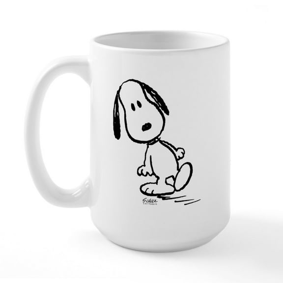 CafePress - Peanuts Snoopy Mugs - 15 oz Ceramic Large White Novelty Mug