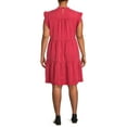 thumbnail image 6 of Terra & Sky High Neck Short Sleeve Relaxed Fit Tiered Dress (Women's Plus), 1 Count, 1 Pack, 6 of 7