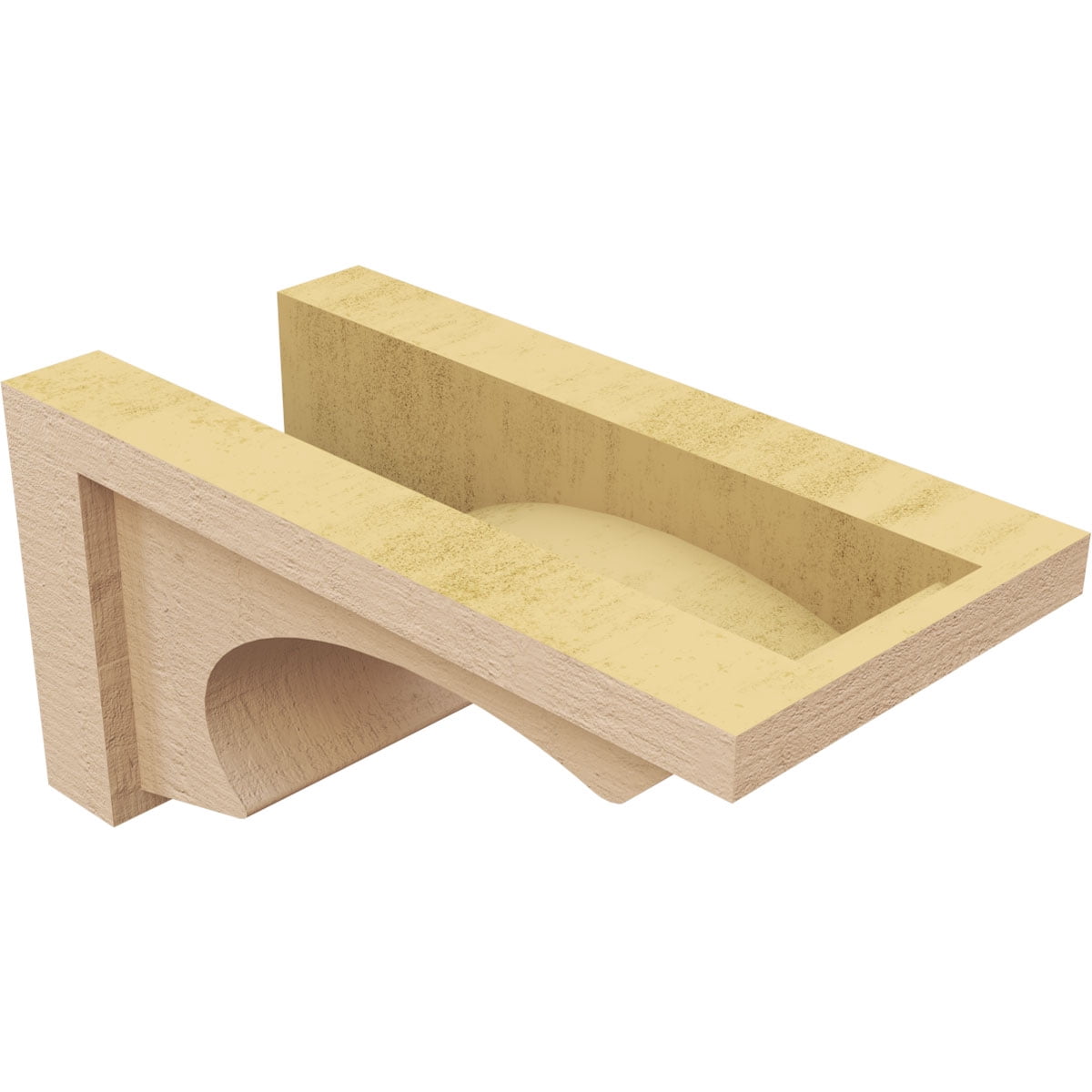 6"W x 12"D x 6"H Wide Emerson Rough Cedar Woodgrain TimberThane Corbel, Primed Tan