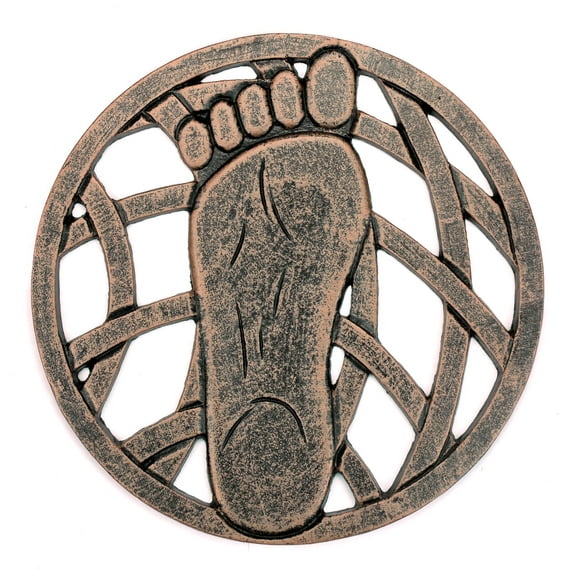 Antique Bronze Metal Stepping Stone Left Foot - Cast Aluminum