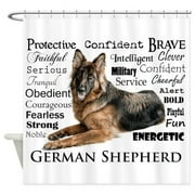 CafePress - German Shepherd Traits - Unique Fabric Shower Curtain 70" x 72"