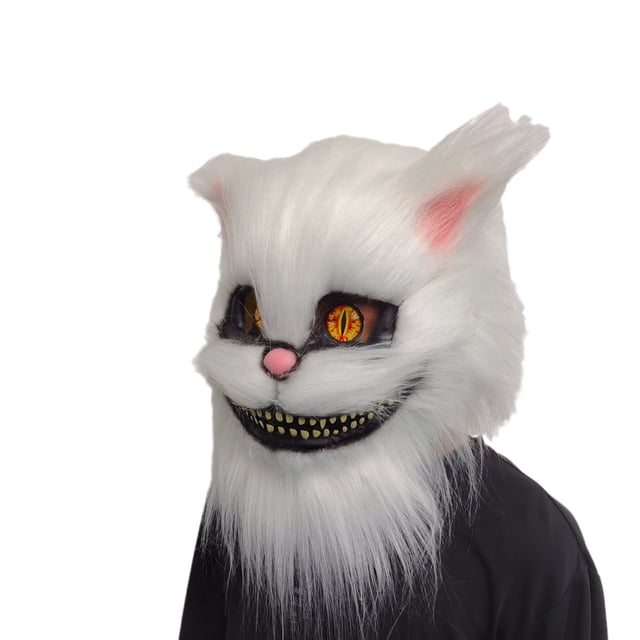 Máscara integral de resina con forma de gato de Cheshire para Halloween, cosplay, adulto