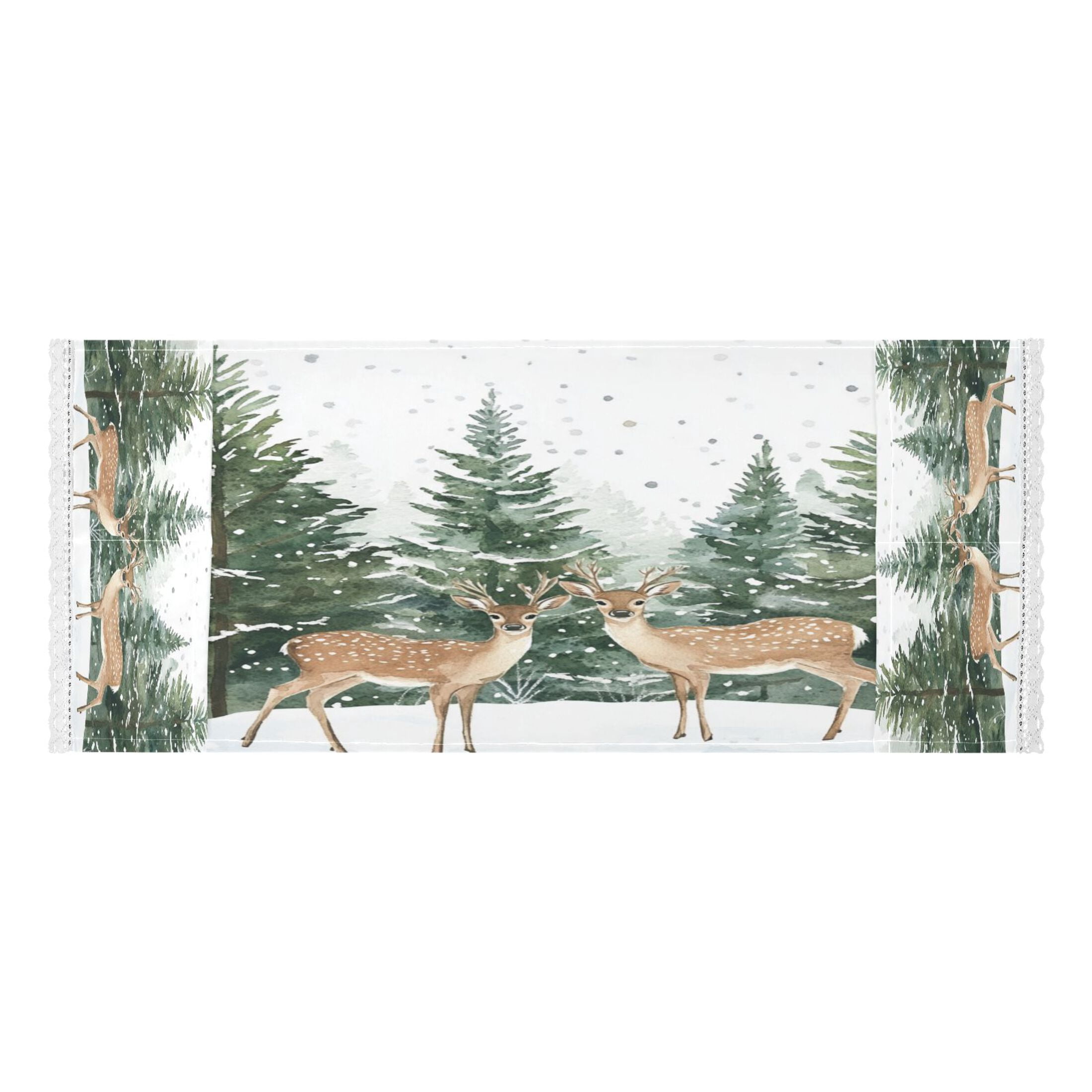 Two Deer Are in The SnowWasher and Dryer Covers Dust-Proof and Oil Resistant Fridge Cover with 4 Storage Pockets Washing Machine Top Cover for Laundry Kitchen Home 51.2 x 22 In