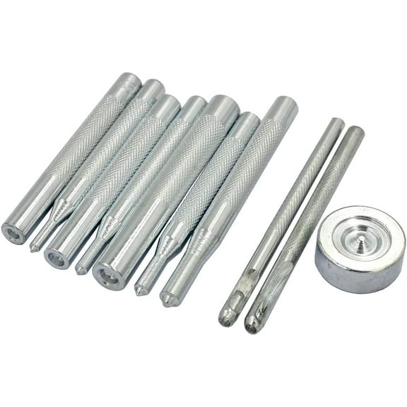10 pcs Metal Snap Button Fastener Setter Metal Snaps Press Studs Install Punch Base Tool Kit