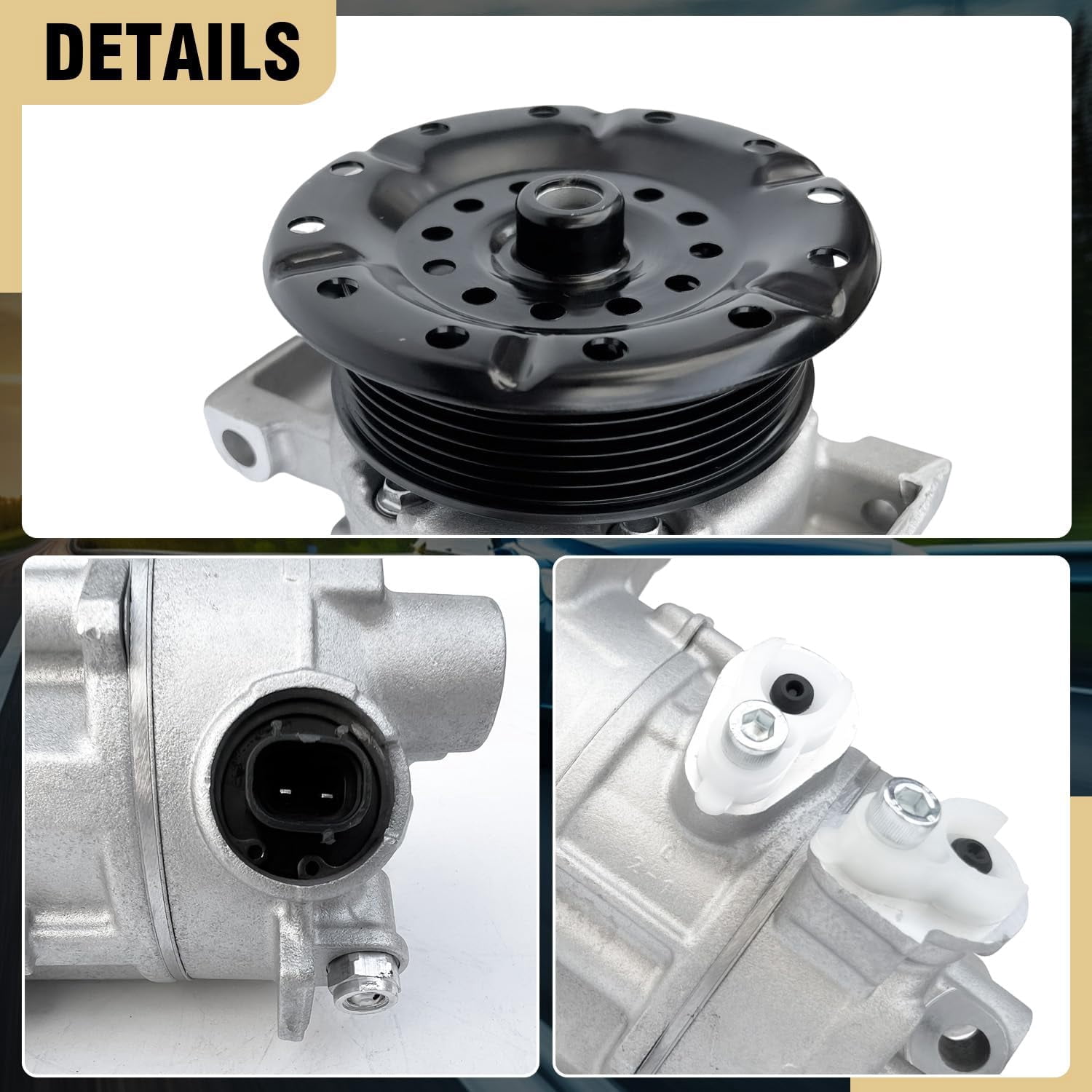 AC Compressor with A/C Clutch for Jeep Compass/Patriot (2.0L/2.4L 2007-2008) & Dodge Caliber (1.8L/2.0L/2.4L 2007-2008) | CO 11023C, Replaces 98395, 5058228AE
